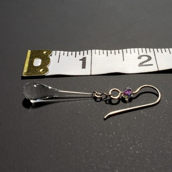 Silver Clear Crystal Drop Earrings - Picture 5 of 5